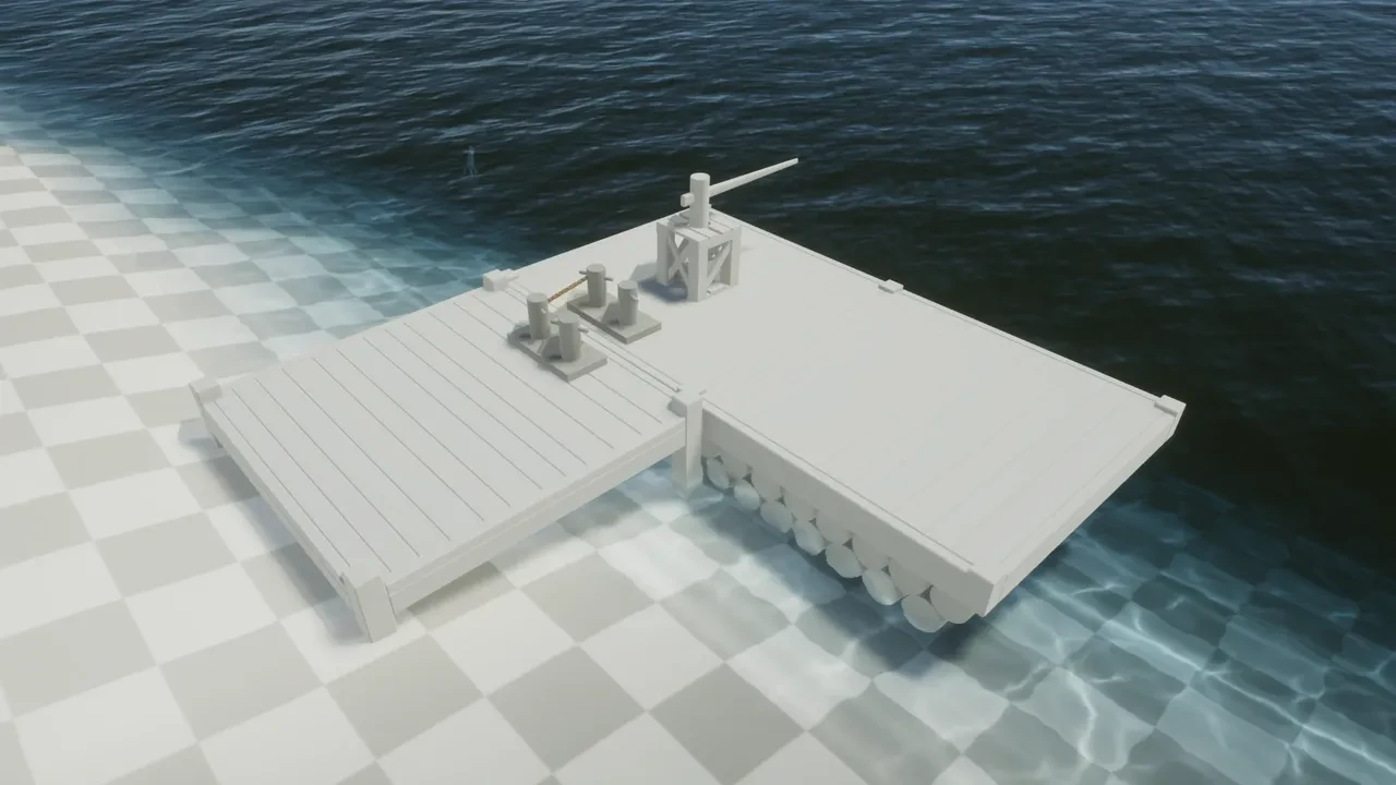 Large houseboat raft built from modular pieces — Stranded Deep 2 building system